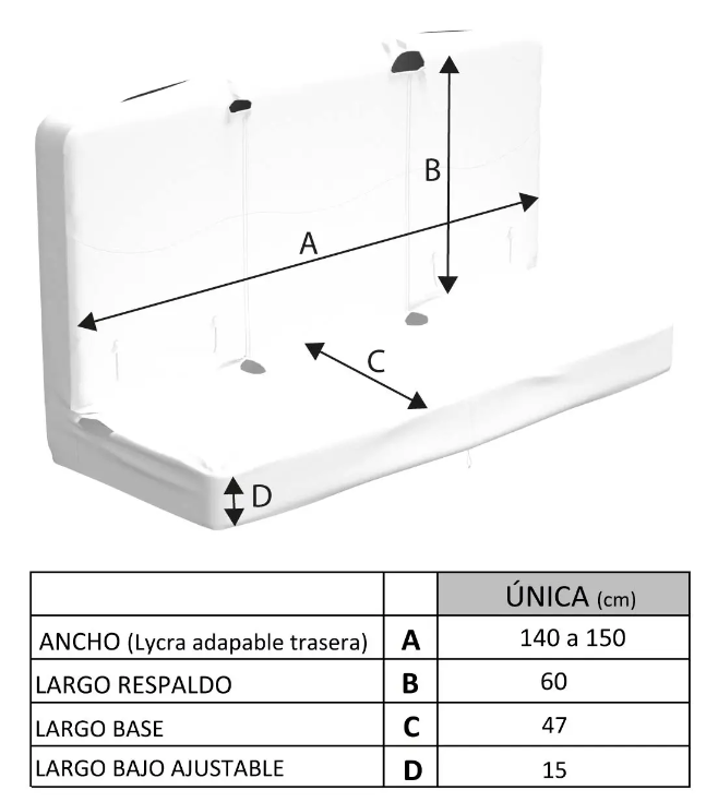 Funda bancada triple trasera GLASSY Étnica