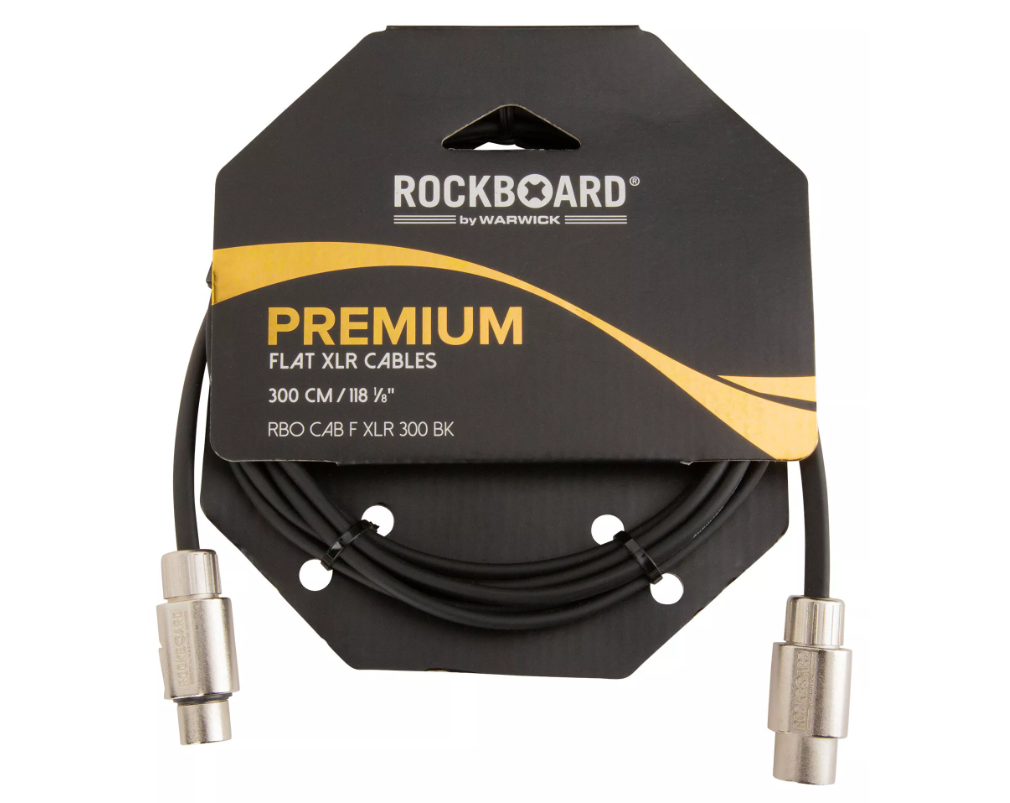 Cable de micrófono ROCKBOARD - 3m Premium, RBO CAB F XLR 300 BK