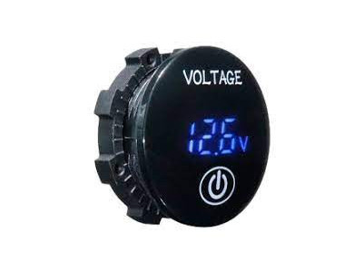Voltímetro táctil 5-48V LED azul con rosca
